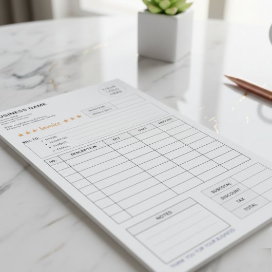 Custom Business Logo & Invoice Order Form Pad ポストイット
