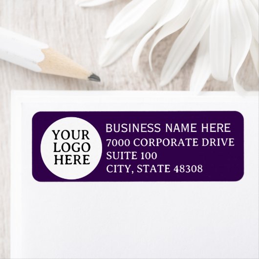 Custom Business logo Minimal Mono Return Address ラベル (インサイチュ)