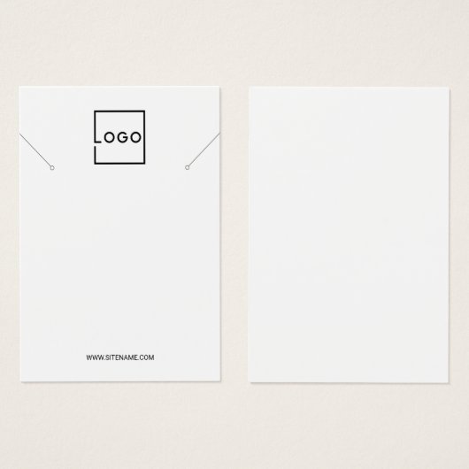 Custom Business Logo Necklace Display Cards (正面&裏面)