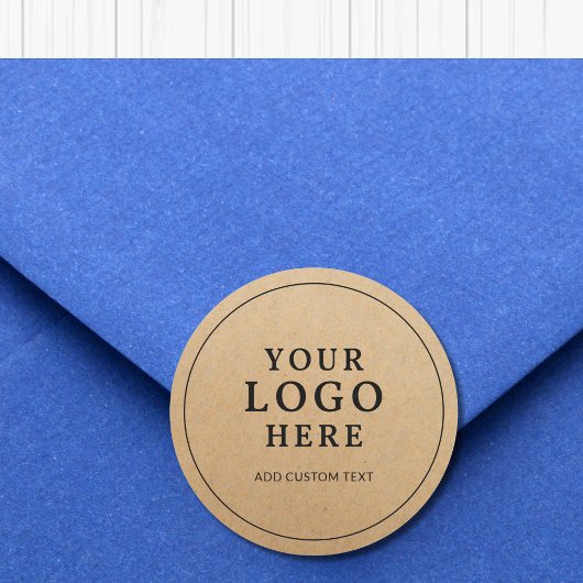 Custom Business Logo On Kraft Paper Style Branded ラウンドシール