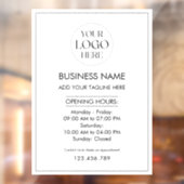 Custom Business Logo Opening Hour Modern Simple ウィンドウサイン (シート2)