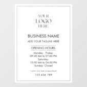 Custom Business Logo Opening Hour Modern Simple ウィンドウサイン (シート)