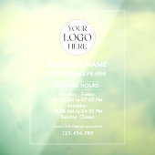 Custom Business Logo Opening Hour Professional ウィンドウサイン (シート3)