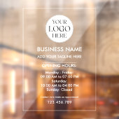 Custom Business Logo Opening Hour Professional ウィンドウサイン (シート2)