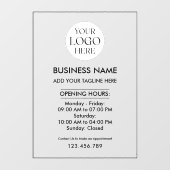 Custom Business Logo Opening Hour Professional ウィンドウサイン (シート)