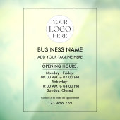 Custom Business Logo Opening Hour Professional ウィンドウサイン (シート3)