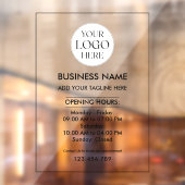 Custom Business Logo Opening Hour Professional ウィンドウサイン (シート2)
