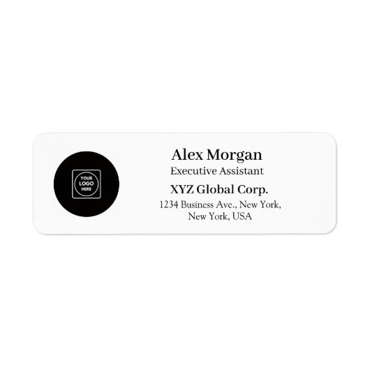 Custom Business Logo Personalized Address Labels ラベル (正面)