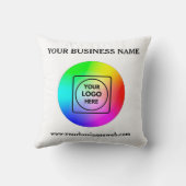 Custom Business Logo Personalized Throw Pillow クッション (裏面)