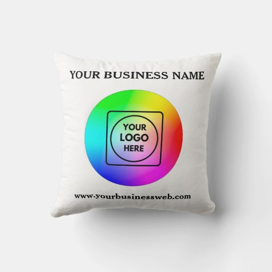 Custom Business Logo Personalized Throw Pillow クッション (裏面)
