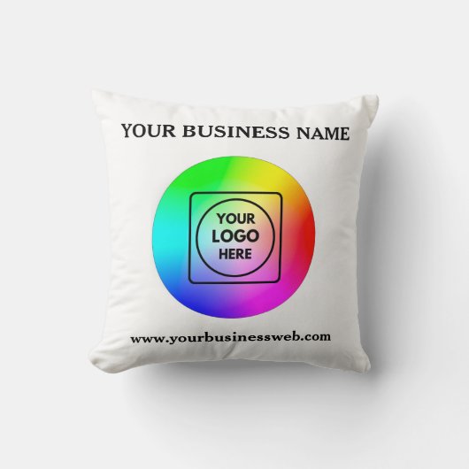 Custom Business Logo Personalized Throw Pillow クッション (正面)
