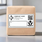 Custom Business Logo QR code Fragile Warn Shipping ラベル