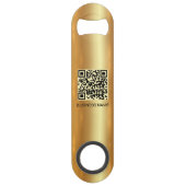 Custom Business Logo QR Code Url Glamour Gold スピード栓抜き (裏面)