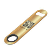 Custom Business Logo QR Code Url Glamour Gold スピード栓抜き (裏面アングル)