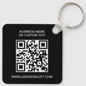 Custom Business Logo QR code website text black キーホルダー (裏面)