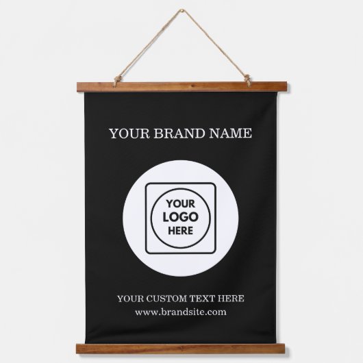 Custom Business Logo Text Wall Branding Template 吊り下げ型タペストリー (正面)