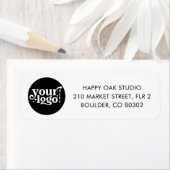 Custom Business Logo White Company Return Address  ラベル (インサイチュ)
