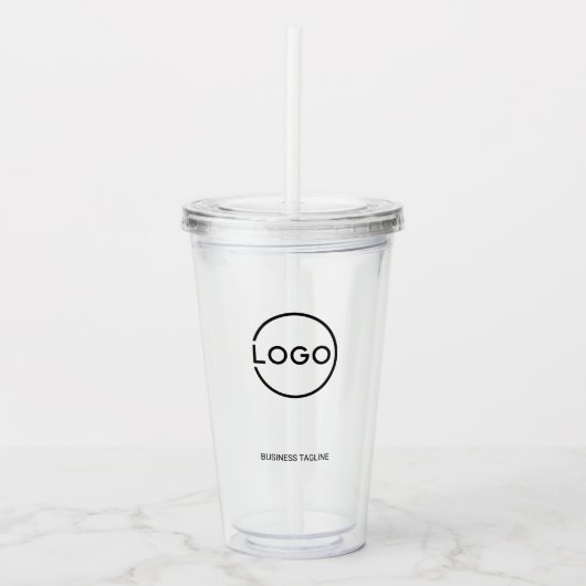 Custom Business Logo with Custom Text アクリルタンブラー (正面)