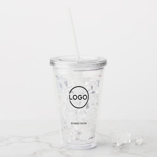 Custom Business Logo with Custom Text アクリルタンブラー (アイス正面)