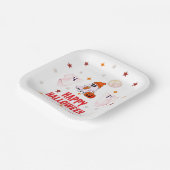 Custom Business Name, Text & Ghost Halloween ペーパープレート (傾斜あり)