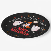 Custom Business Name, Text & Ghost Halloween ペーパープレート (アングル)