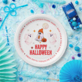 Custom Business Name, Text & Ghost Halloween ペーパープレート (パーティー)