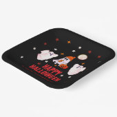 Custom Business Name, Text & Ghost Halloween ペーパープレート (傾斜あり)