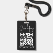 Custom Business Personalized Payment QR codes バッジ (正面（ネックストラップ付）)