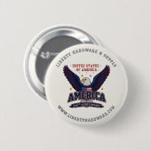 Custom Business Promo Button USA 250 Name 缶バッジ (正面&裏面)