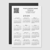 Custom Business QR Code 2026 Calendar Magnet Card (正面/裏面)