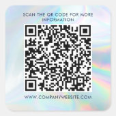 Custom Business QR Code Holographic Marketing スクエアシール (正面)