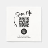 Custom Business QR Code Scan Me Cocktail スタンダードカクテルナプキン (正面)