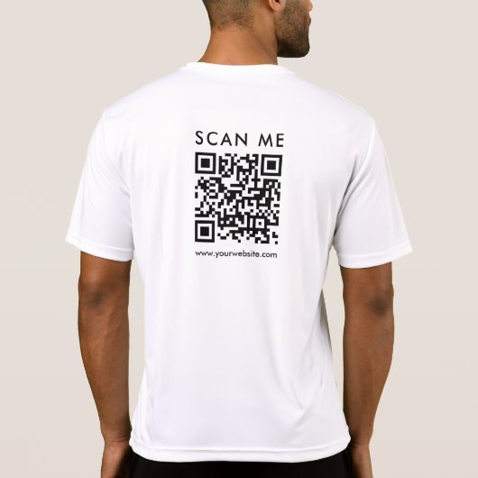 Custom Business QR Code Scan Me Mens Back Print Tシャツ (裏面)