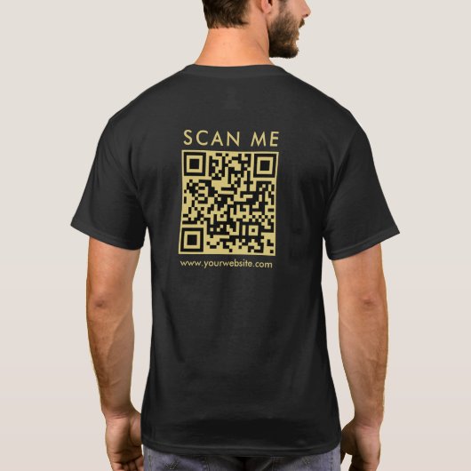 Custom Business QR Code Scan Me Mens Back Print Tシャツ (裏面)