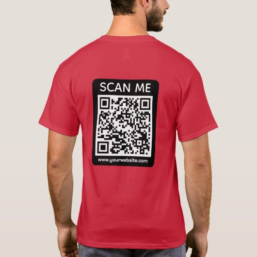 Custom Business QR Code Scan Me  Tシャツ (裏面)