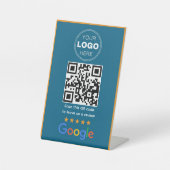 Custom Business Review QR Code Logo 台座サイン (正面)