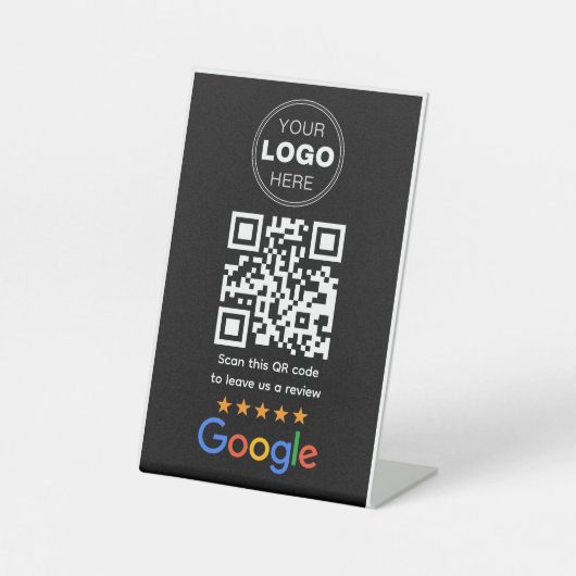 Custom Business Review QR Code Logo 台座サイン (正面)