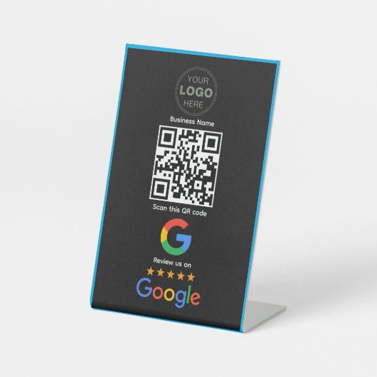 Custom Business Review QR Code Logo 台座サイン (正面)
