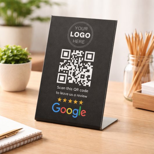 Custom Business Review QR Code Logo 台座サイン