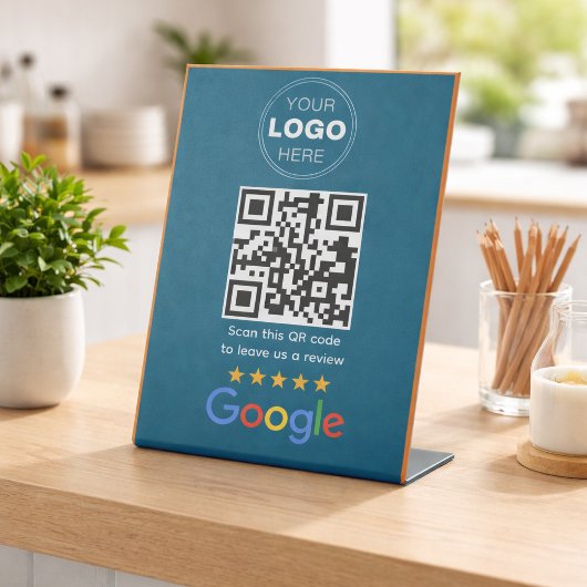 Custom Business Review QR Code Logo 台座サイン