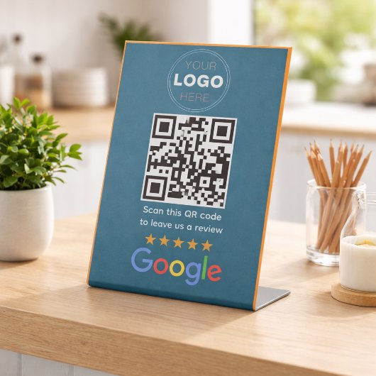 Custom Business Review QR Code Logo 台座サイン