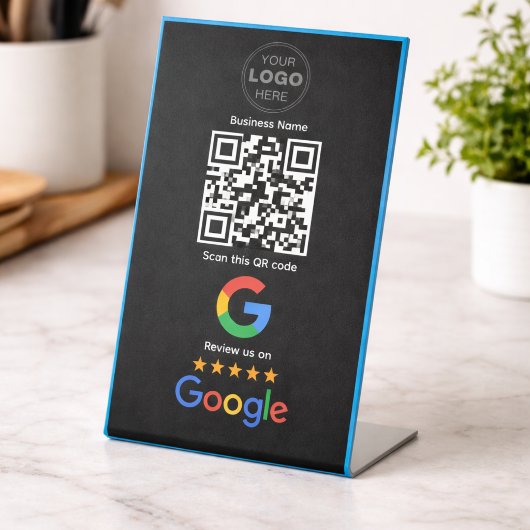 Custom Business Review QR Code Logo 台座サイン