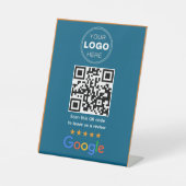 Custom Business Review QR Code Logo 台座サイン (正面)