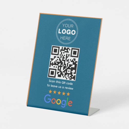 Custom Business Review QR Code Logo 台座サイン (正面)