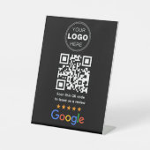 Custom Business Review QR Code Logo 台座サイン (正面)