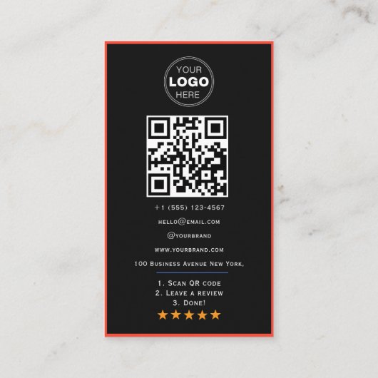 Custom Business Review QR Code Logo 名刺 (裏面)
