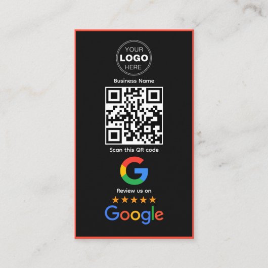 Custom Business Review QR Code Logo 名刺 (正面)