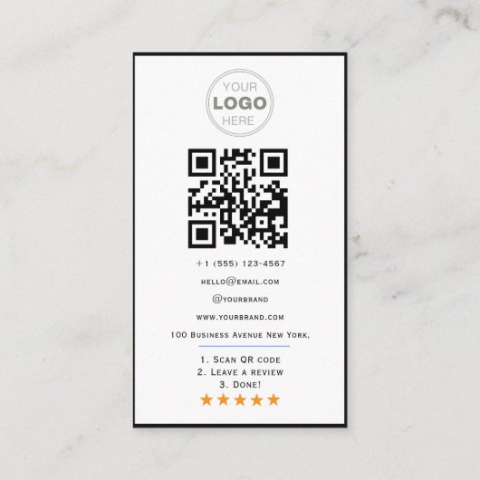 Custom Business Review QR Code Logo 名刺 (裏面)