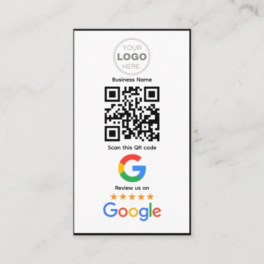 Custom Business Review QR Code Logo 名刺 (正面)