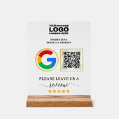 Custom Business Review Sign with QR Code & Logo アクリルサイン (正面)
